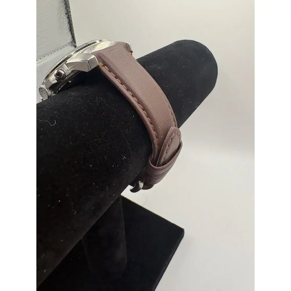 Fossil Chronograph Stainless Steel Watch Brown Leather